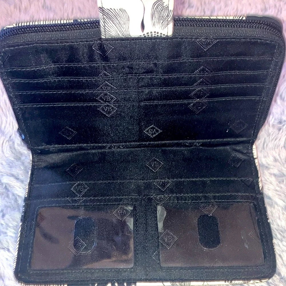 Vera Bradley Black and White Floral Wallet - Picture 6 of 12